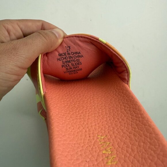 Old Navy Girls Pool Slide Sandals Sun Ray Coral Size 1-2 - Picture 5 of 7